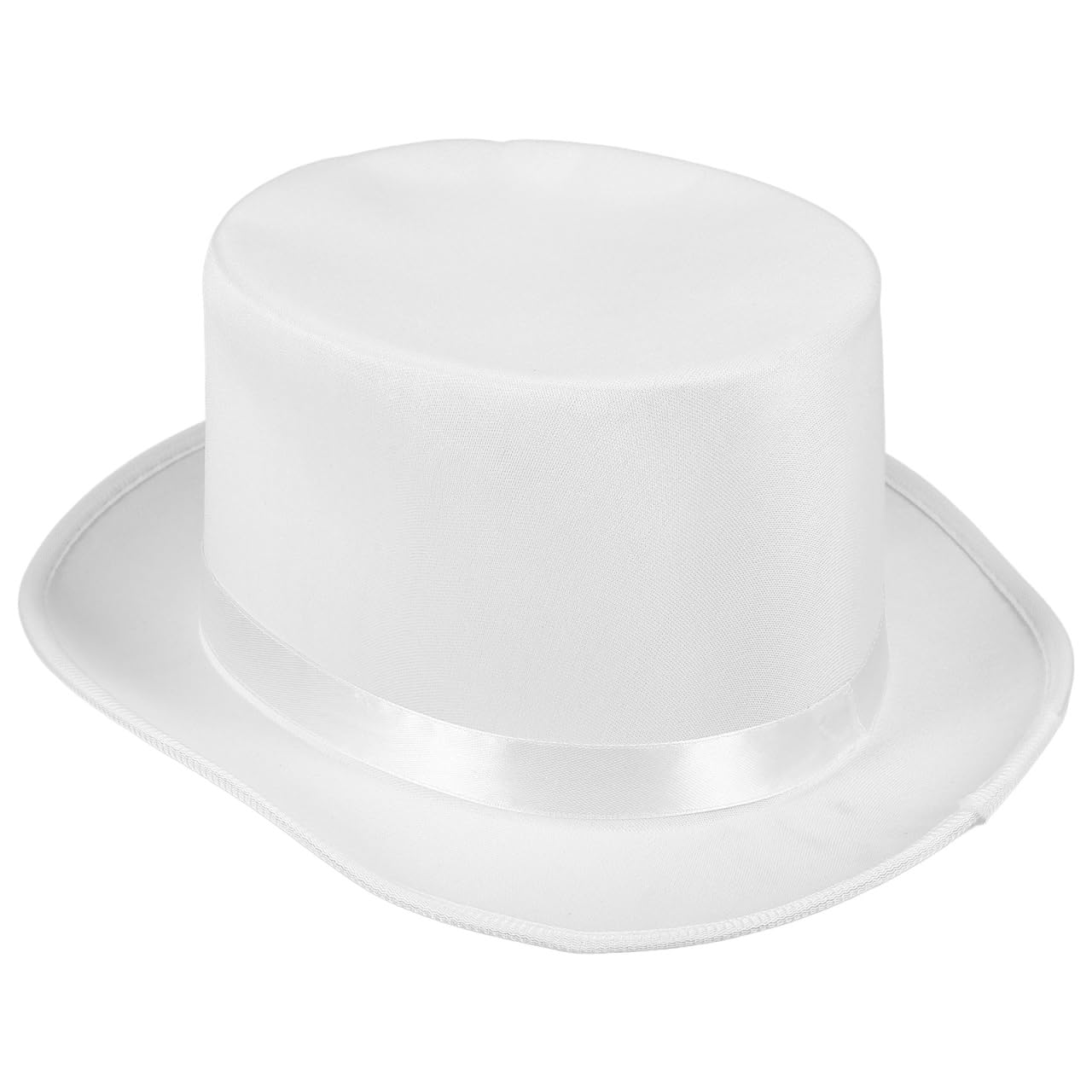 DEARMAMY White Top Hat Magician Hat Victorian Hat Felt Tuxedo Costumes Hat for Christmas Halloween Cosplay Dress Up A