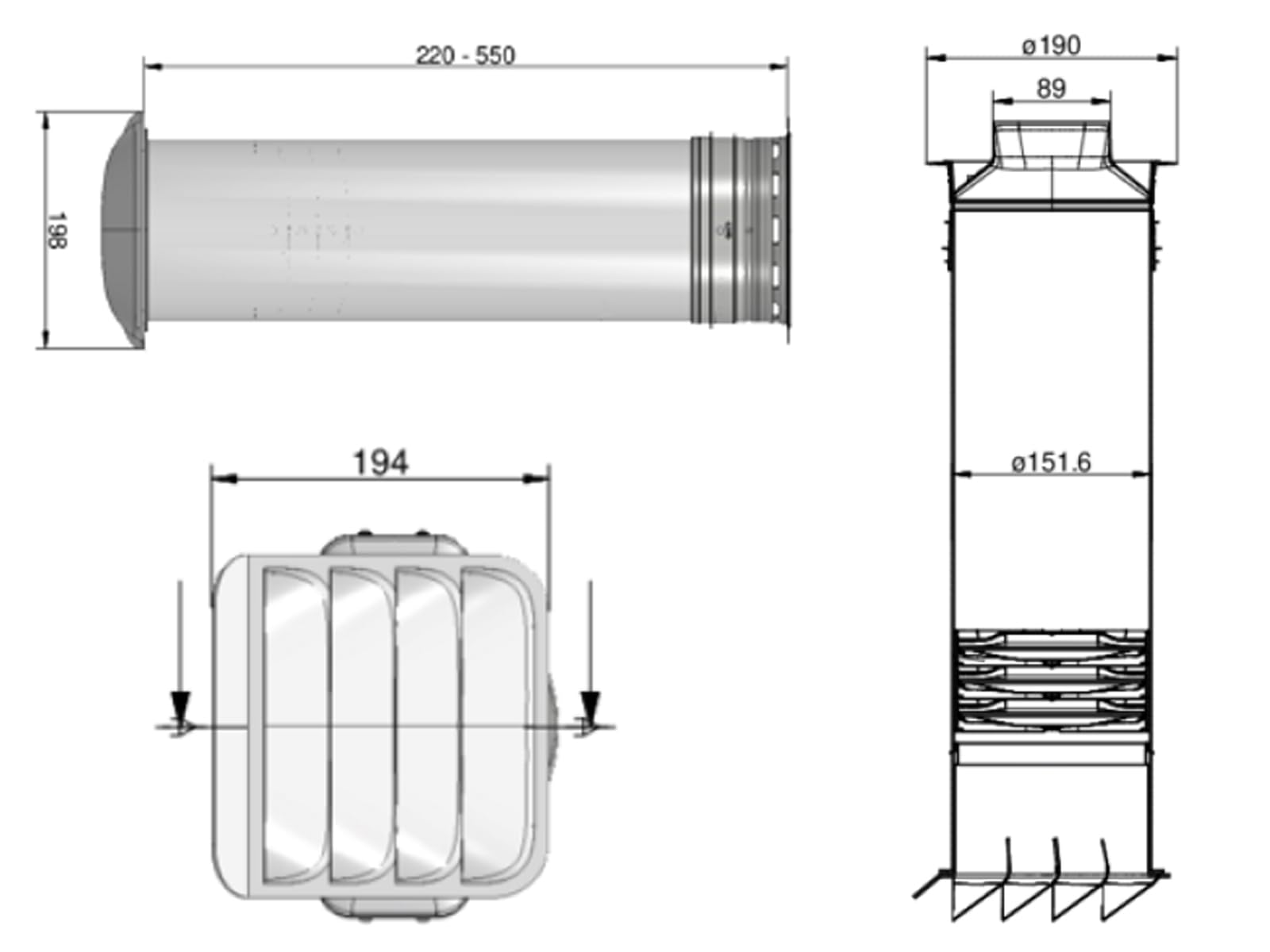 Naber 405.1.066 Compair PRIME flow P-E-Jal Col 150 Mauerkasten inkl. THERMOBOX