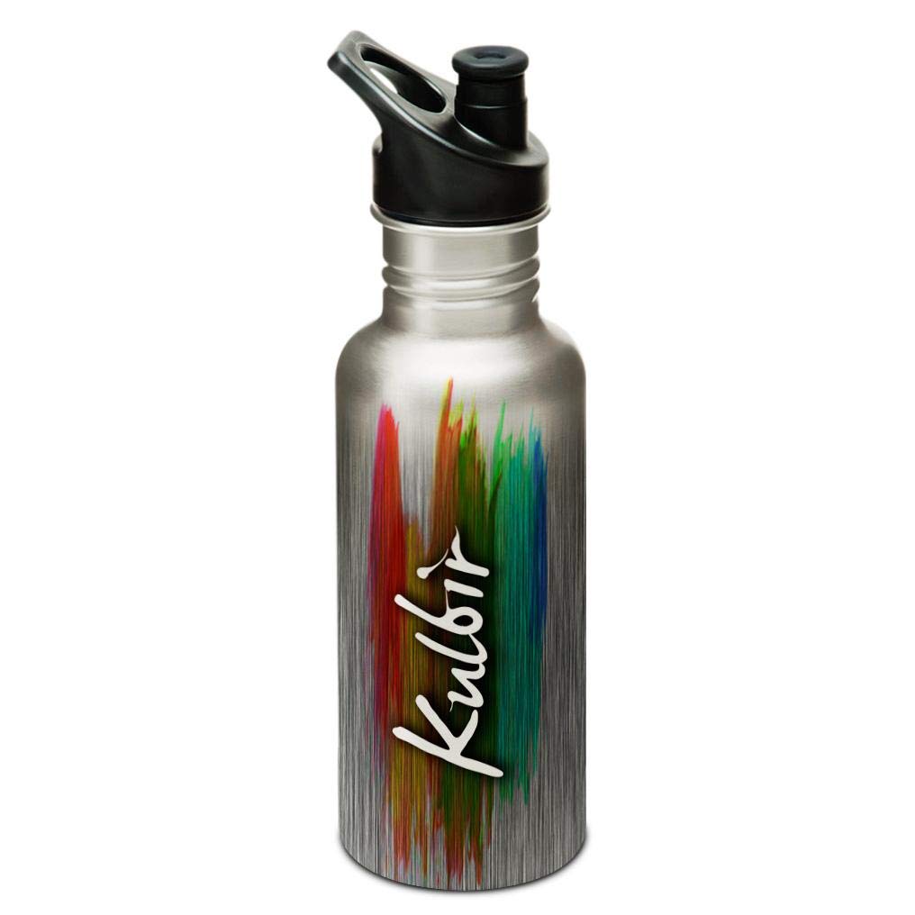 Hot Muggs® "Kulbir" Me PaintBrush Stainless Steel Sports Cap Water Bottle, 600ml