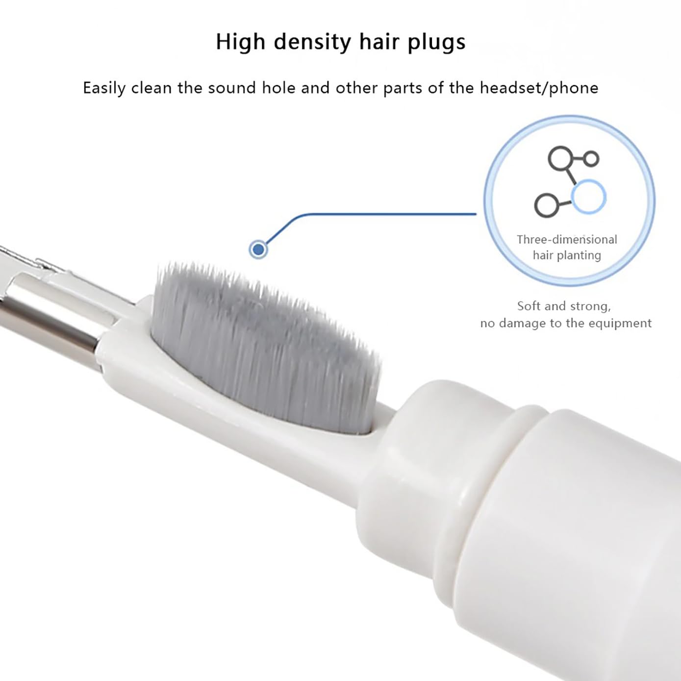 GLUN® Multipurpose 5 in 1 Cleaning Brush, Mini Cleaning Tool Device Keyboard Brush, TWS Cleaner, Key Puller, Metal Pen Tip, Nylon Brush 3