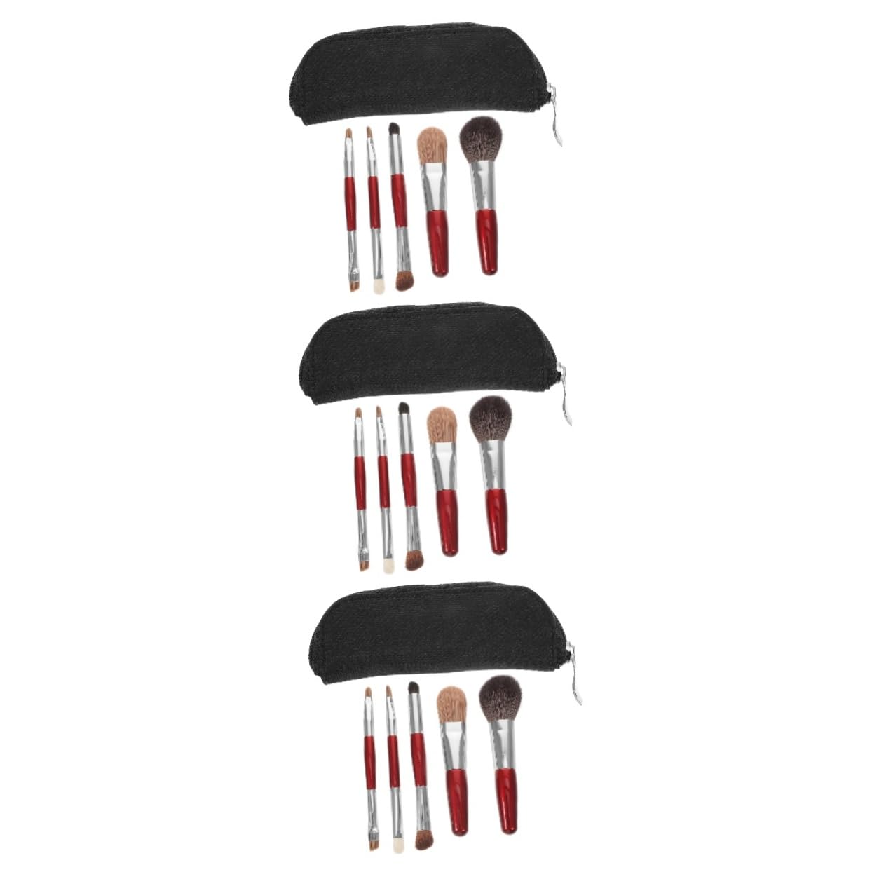 Didiseaon 3 Ensembles pinceau de maquillage avec trousse makeup make up maquiage maquillage femme fournitures de maquillage pour femmes Se maquiller rougir poudre tube en aluminium