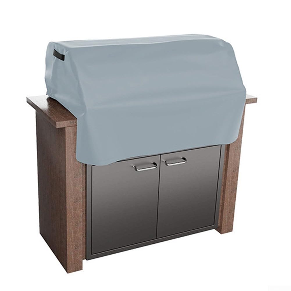 Premium 600D wodoodporny pokrowiec Oxford do grilla na świeżym powietrzu, elastyczny brzeg, kieszeń do przechowywania, kolor taupe, 94 x 68,5 x 61 cm, ochrona zintegrowanych grillów