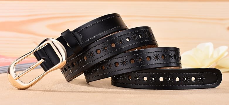 FGSS Fashion-Gold-Buckle Waist-Belt for Women Ladies Casual Leather-Belts Hollow Skinny Belts for Pants Jeans Dresses2