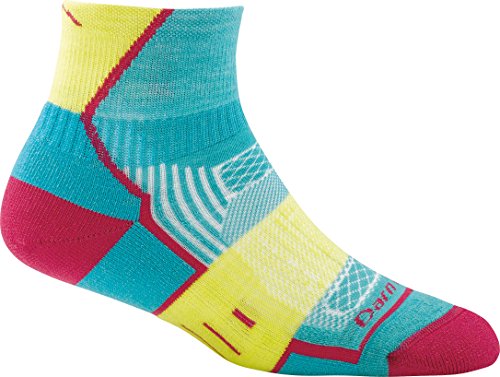 Darn Tough 1798 Women's Merino Wool 1/4 Sock Light Cushion, Teal, Medium (7.5-9.5)