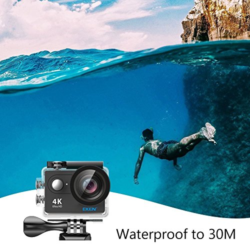 Câmera Filmadora Eken H9R Full HD 4K 12MP com controle remoto Wi-Fi à prova d'água 30 metros, tela
