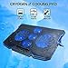 ENHANCE Cryogen Gaming Laptop Cooling Pad - Fits up to 17 inch Computer - Adjustable Laptop Cooling Stand with 5 Ultra Quiet Cooler Fans, 2 USB Ports and LED Lighting - Slim Portable Design 2500 RPM