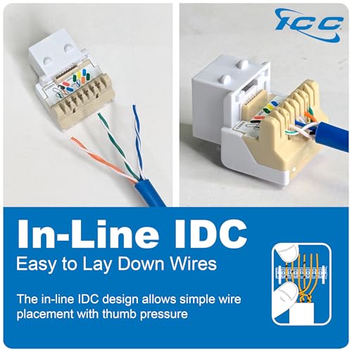 Conector Keystone Telefonico RJ11 6P6C ICC Pack 10 miniatura 2