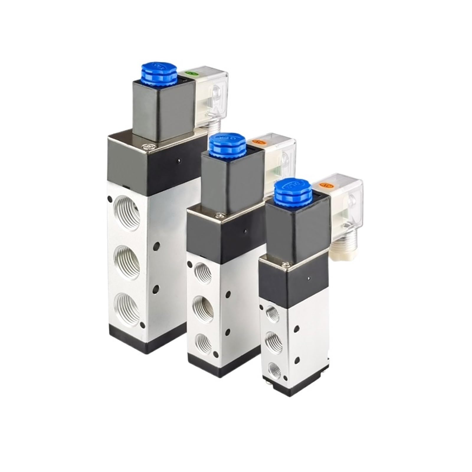 UWUKCJOKQ 1PCS 4V210-08/4V310-10/4V410-15 Solenoid Valve 2 Position 5 Port Pneumatic Air Electromagnetic Valves DC12V DC24V AC110V AC220V
