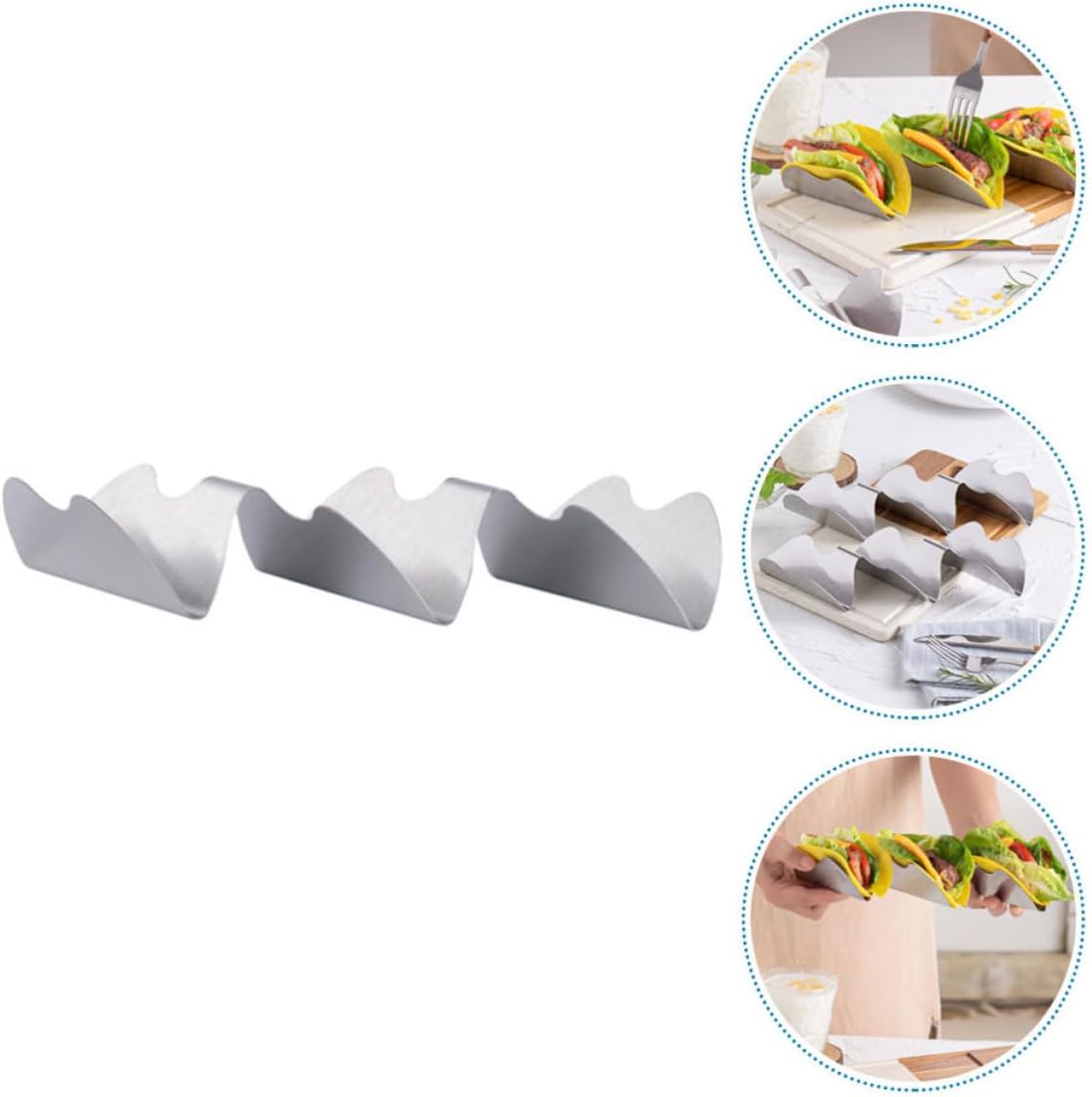 W Shaped Stainless Steel Taco Rack for Baking and Grilling