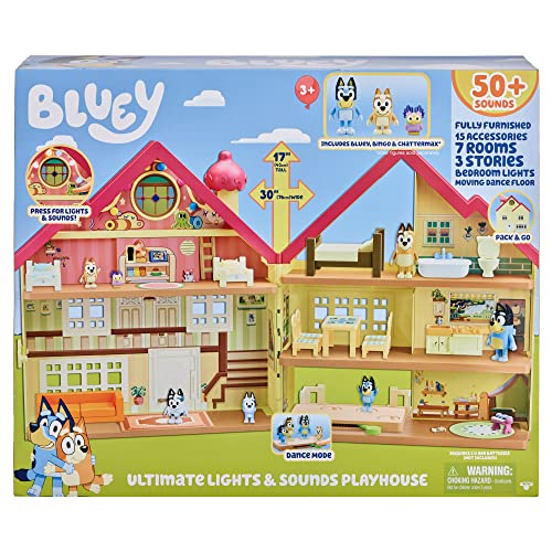 Bluey Ultimate Lights & Sounds Furnished Playhouse Official Collectable 2.5 inch Posable Figures and Accessories - Image 6