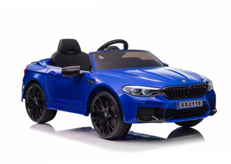 FINOOS Voiture électrique Enfant B.M.W M5 24V, avec télécommande 2.4Ghz, 1-6 Ans (Bleu)