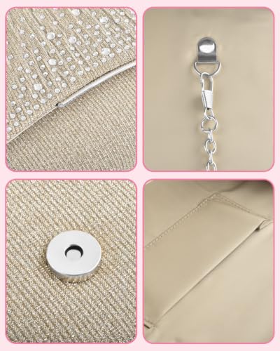 Image of TINDTOP Clutch Purses for Women, Formal Evening Bags Suede Shoulder Envelope Party Handbags Wedding Cocktail Prom Clutches
