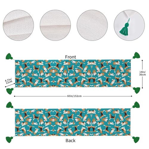 Chemin de table imprimé chiens style ferme lot de 2 pour décoration champêtre