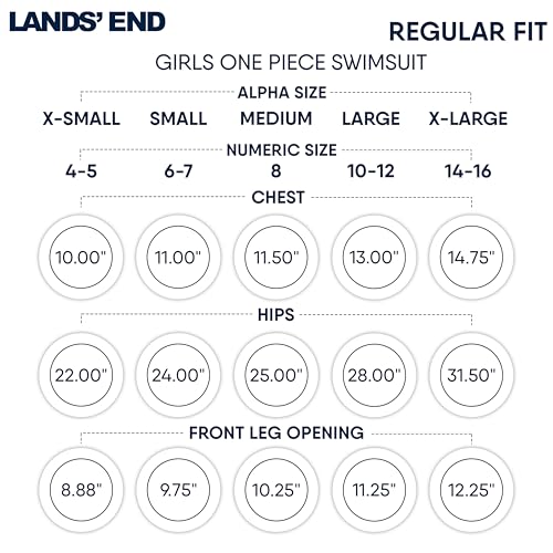 Image of Lands' End Girls' UPF 50+ Stretch Crisscross Back One Piece Swimsuit