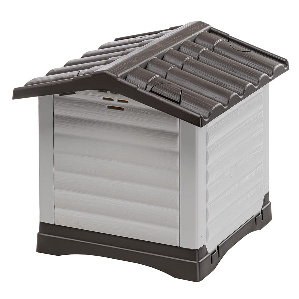 Ferplast DOGVILLA 60 Casetta per Cani, Fondo Sollevato Anti Umidità, Sistema Fuoriuscita Liquidi, Tetto Rimovibile Facile Pulizia, Griglia Aerazione, 43 x 48 x h 44 cm