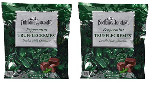 Peppermint Double Milk Chocolate Truffle Cremes - Dilettante 24oz (mint pack of 2)