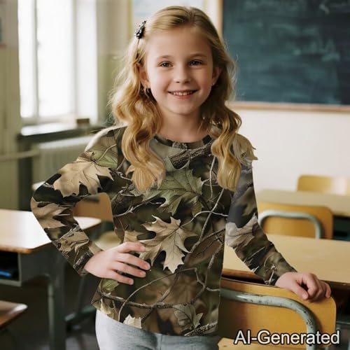 Image of Renewold Boys Girls Tees Kids T-Shirt Long Sleeve Crewneck T Shirts Casual Athletic Tops Clothing for Home School Travel