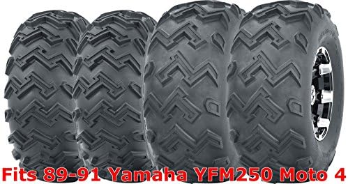 WANDA Set 4 ATV tires 22x8-10 Front & 25x12-9 Rear 89-91 Yamaha YFM250 Moto 4