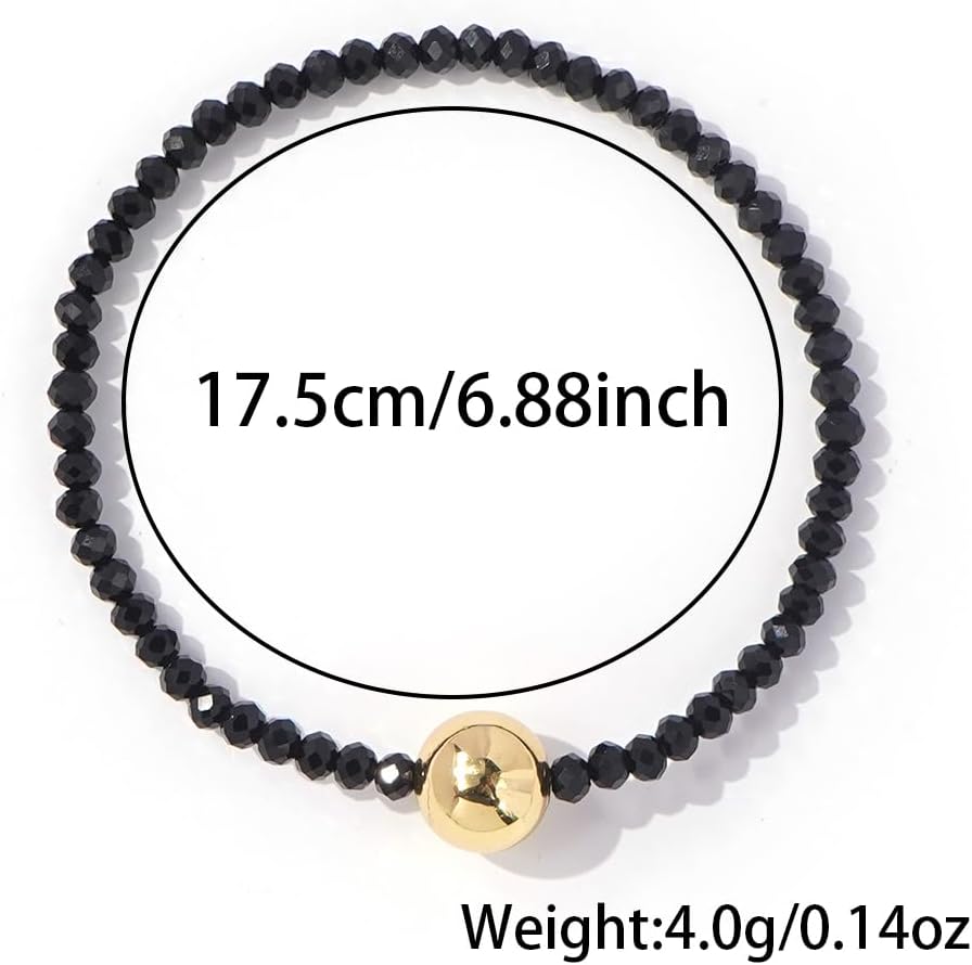 Gold Statement Beaded Strand Couples Bracelets for Women,Stackable Charm Black String Boho Beads Friendship Fashion Jewelry Gift for Her - Image 6