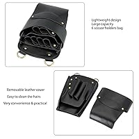 Vista 5 de Bolsa de tijeras de peluquería, cuero para peluquería de peluquería tijeras de tijera, funda para estilista de peluquería, bolsa de herramientas