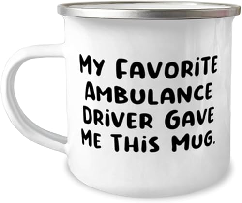 Appreciation Ambulance driver Gifts, My Favorite Ambulance, Gag Birthday 12oz Camper Mug Gifts For Coworkers From Team Leader, Unique ambulance