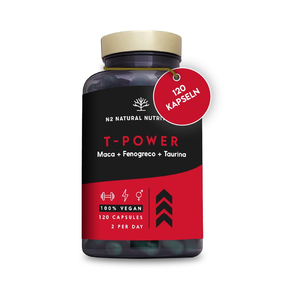 T-Power Natürliche Ergänzung. 120 Vegane Kapseln. N2 Natural Nutrition