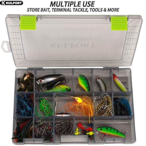 Cajas de Pesca KULPORT Plástico Organizador con Divisores Removibles, Bandeja 3600, Pack de 4 Cajas Grises miniatura 4