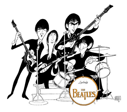 Al Hirschfeld's THE BEATLES MAKE THEIR DEBUT ON THE ED SULLIVAN SHOW Hand Signed Limited Edition Lithograph