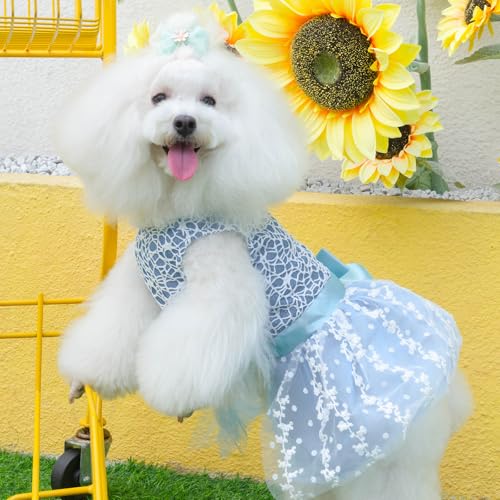Image of CuteBone Dog Birthday Dress Girl Puppy Skirt Tutu Cat Wedding Outfit Pet Party Clothes for Small Dogs Costume DD22L
