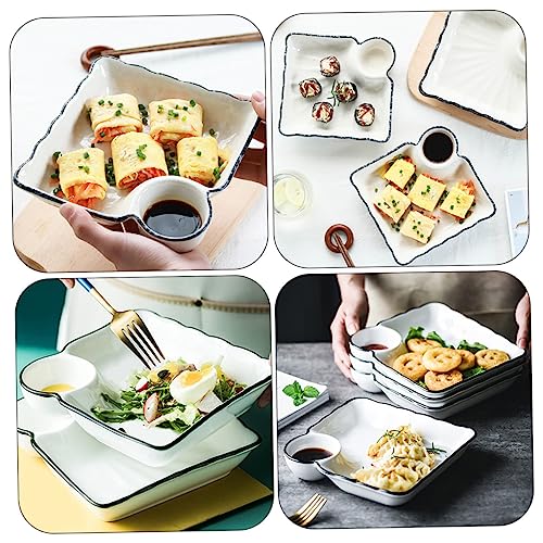 Plato cerámico para sushi y dumplings 2 piezas miniatura 6