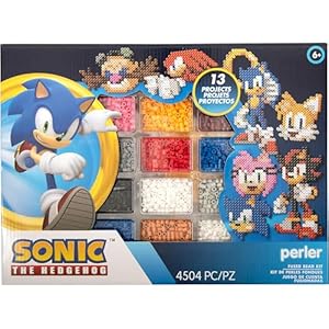Perler 80-57249 Sonic The Hedgehog Deluxe – Kit de actividades para manualidades con cuentas fusionadas con 14 proyectos, multicolor, 4504 piezas