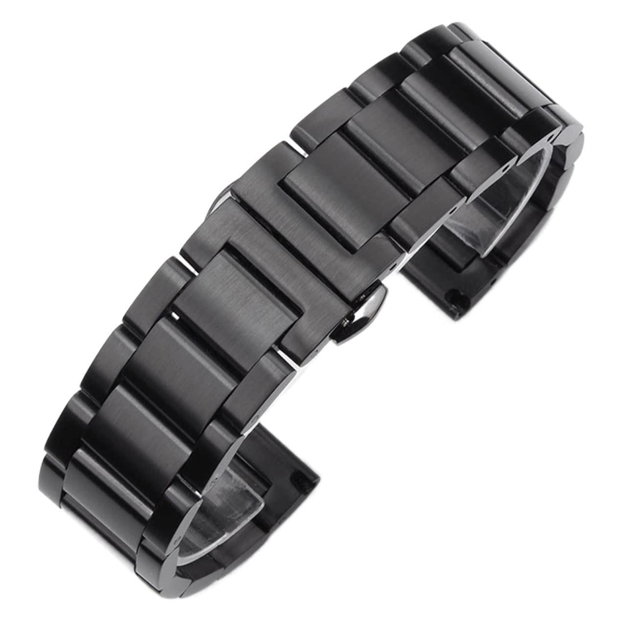 Pasek do zegarka ze stali nierdzewnej 18mm 20mm 22mm 24mm pasek do zegarka metalowy pasek do zegarka dla kobiet paski do wymiany zegarków męskich (polerowany zwart 24mm)