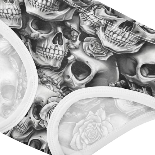 Realistic Cool Skulls Roses Grey Girls Underwear Toddler 2t Cotton Little Girl Panties Animal Kids Undies Briefs4