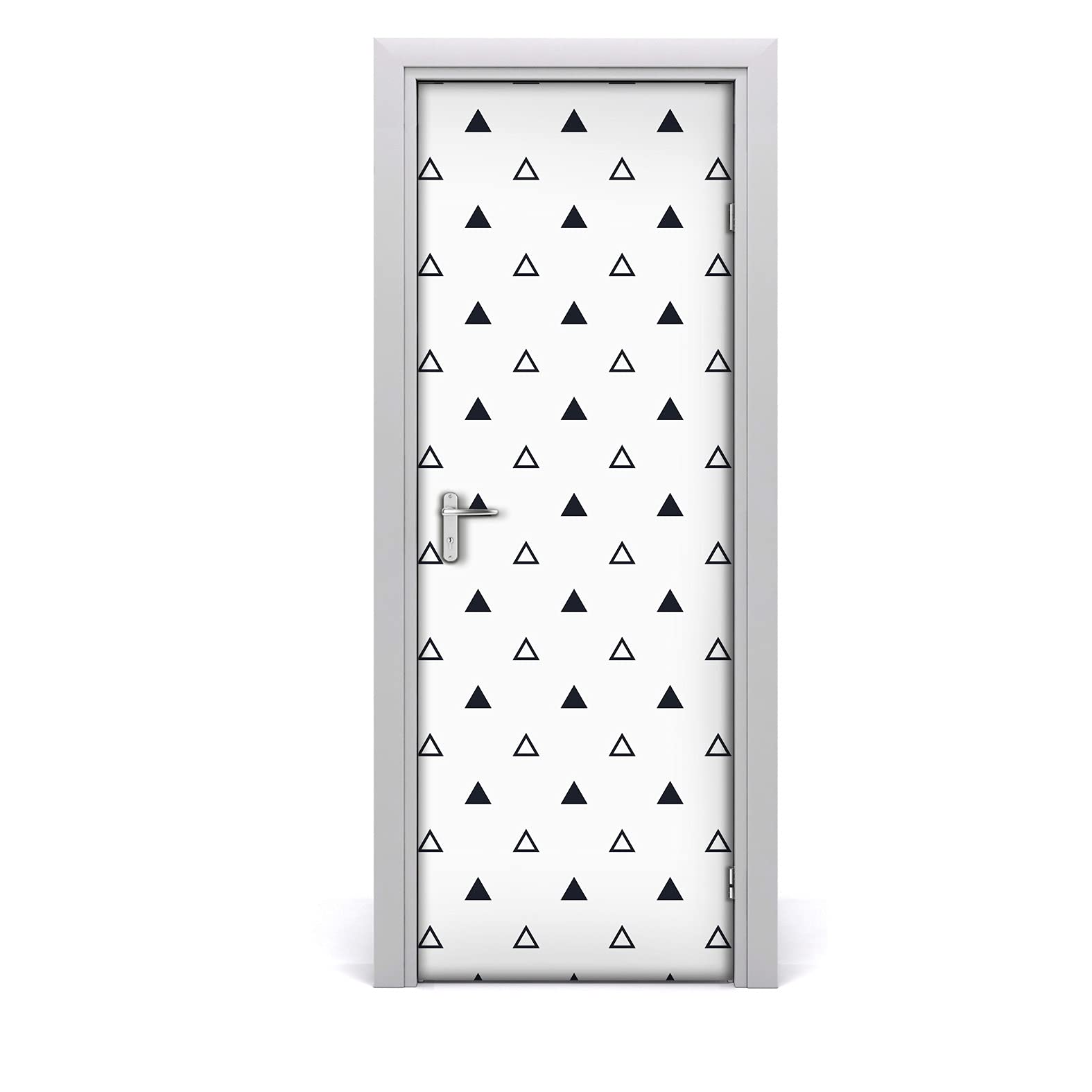 Adhesivo decorativo para puerta impermeable y extraíble DIY con triángulos de 85x200 cm