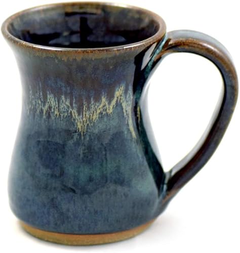 Modern Artisans American Handmade - Taza de café de cerámica de cerámica de 12 onzas en azul medianoche
