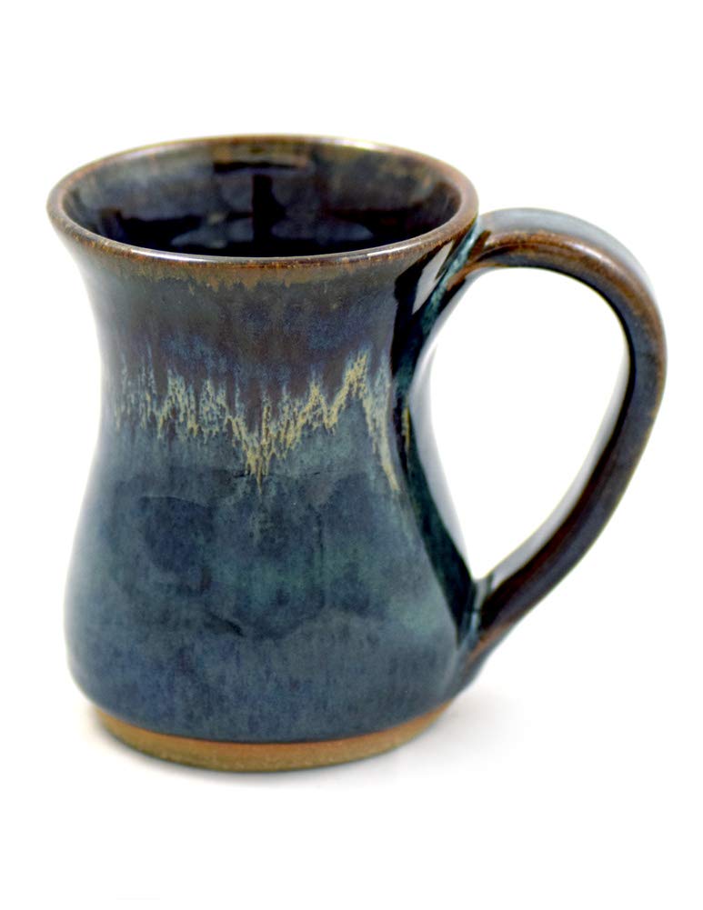 Modern Artisans American Handmade 12-oz Stoneware Pottery Coffee Mug in Midnight Blue