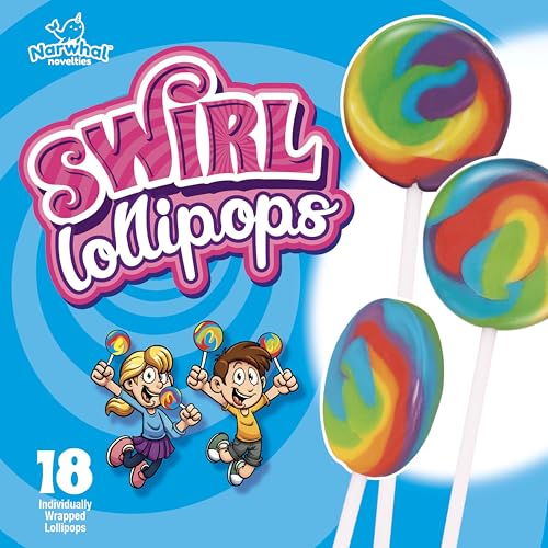 Mixed Fruit Flavor Large Rainbow Lollipops Candy Suckers | Fat/Gluten Free Fruit Allergy Friendly, No Artificial Flavors | Individually Wrapped Lollipop Sticks for Birthdays, Gender Reveal Shower, Party Favors, Bulk Pack - Thumbnail 2