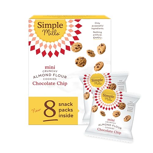 Image of Simple Mills Almond Flour Mini Chocolate Chip Cookie Snack Packs, Healthy Snacks for Kids, Individual Packs, Gluten Free, 8ct (Pack of 4)