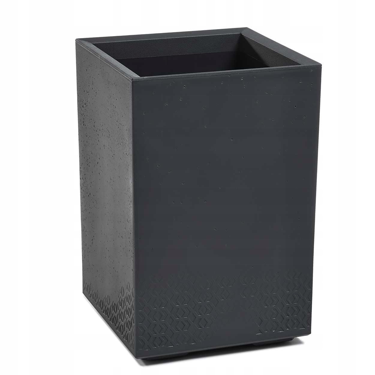 Blumentopf Grau 59 x 40 x 40 cm Pflanzkübel Groß Außen - Pflanzkasten auf Rollen mit Abflussstopfen - Pflanzkübel Rechteckig Betonoptik für Garten und Terrasse