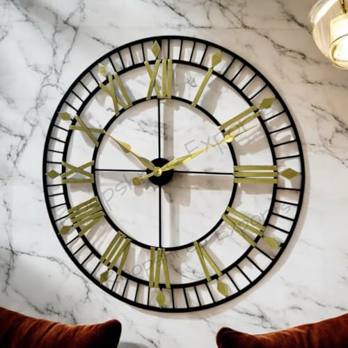 Vintage Clock VC-9076-30 Black Wall Clock BLACK + GOLD - Image 6