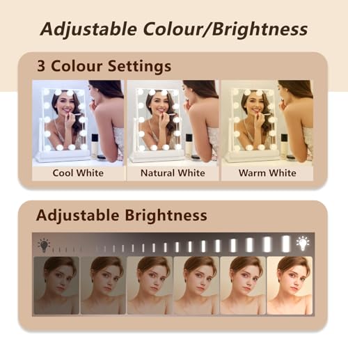 14 Bulbs Hollywood Mirror Lights with USB Cable, 3 Colours Changing & 10 Levels Brightness - Image 2