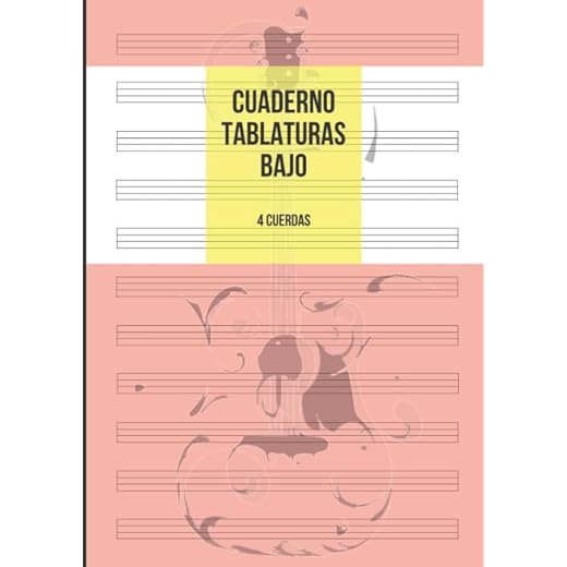 Cuaderno Tablatura Bajo: Tablatura de 4 cuerdas para Bajo, 11 Tablaturas por Página, 100 Páginas A4
