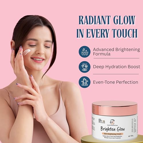 Image of Brighten Glow Skin Brightening Cream - Glutathione & Niacinamide Skin Brightener for Dark Spots, Pigmentation & Uneven Skin Tone - Radiance & Even Tone Face Cream I 50 g (Skin Brightening Formula)