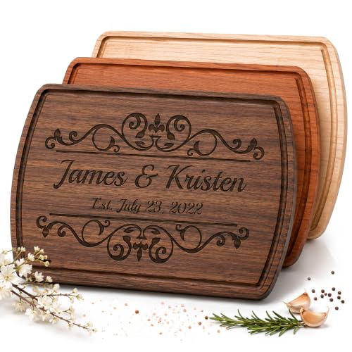 Wooden Cutting Board – Crafted in USA – Serves as Cheese Board, Cutting Board, Chopping Board, Charcuterie Board – Personalized Wood Gift for Wedding, Housewarming, Anniversary, Christmas