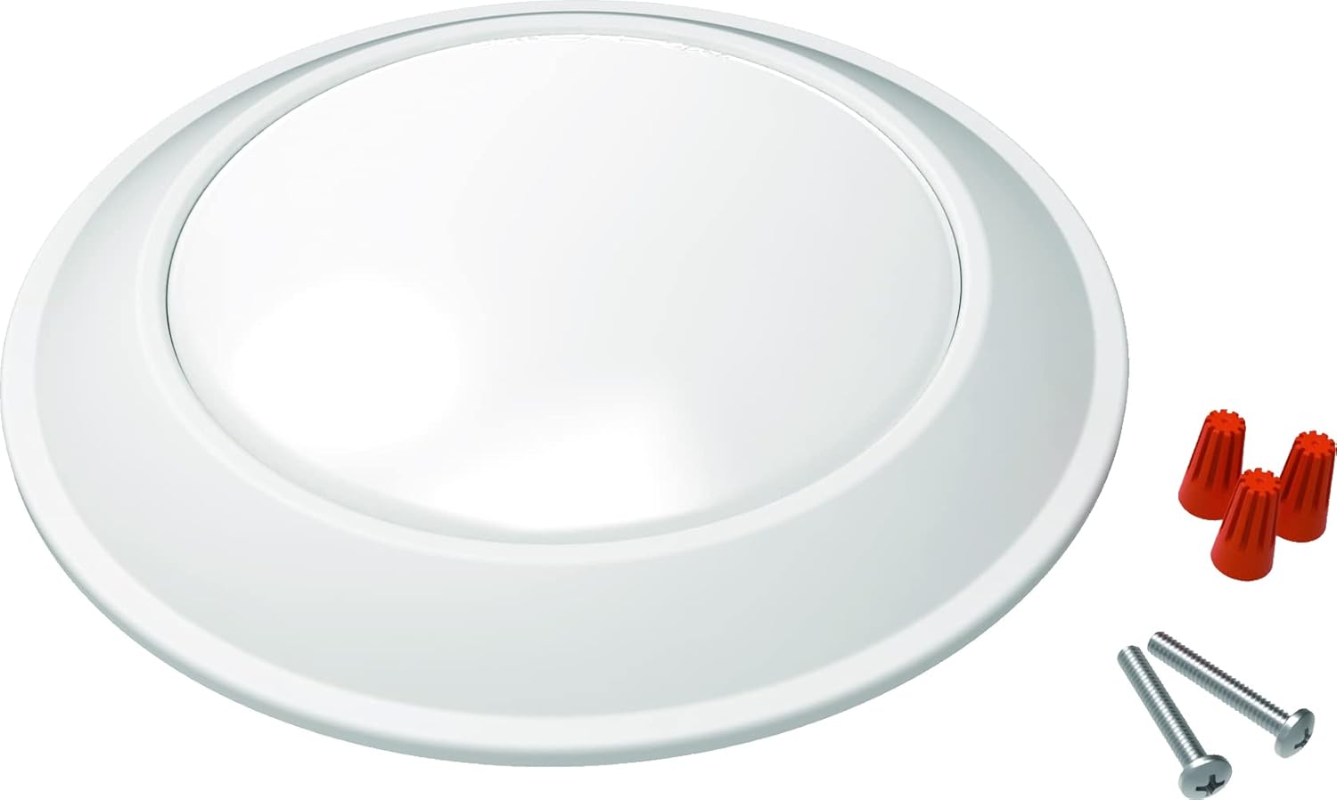 Juno SlimBasics 6 Inch LED Ceiling Light, LED Surface Mount Downlight for Shower Light or Closet Lighting, 3000K Neutral White, Tapered Trim, Wet Rated, Matte White (JSBT 6IN 30K 90CRI MW WL M6)