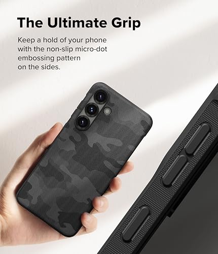 Image of Ringke Onyx Compatible with Samsung Galaxy S25 Case Cover Rugged Flexible Durable Anti-Slip TPU Protection Shockproof S25 Back Cover - Camo Black