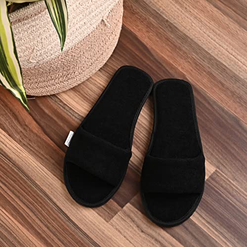 Image of Women's Home Slippers Indoor House Bedroom Room Carpet Open Toe Cloth Slippers Women Girls