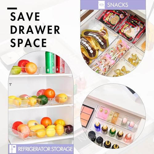 Image of LIVINGBASICS 4 Pcs Unbreakable Drawer Organizer /Drawers Organisers /Make up Organiser /Drawer Divider Tray /Makeup Dresser Tray /Dressing Table Organiser (Plastic)
