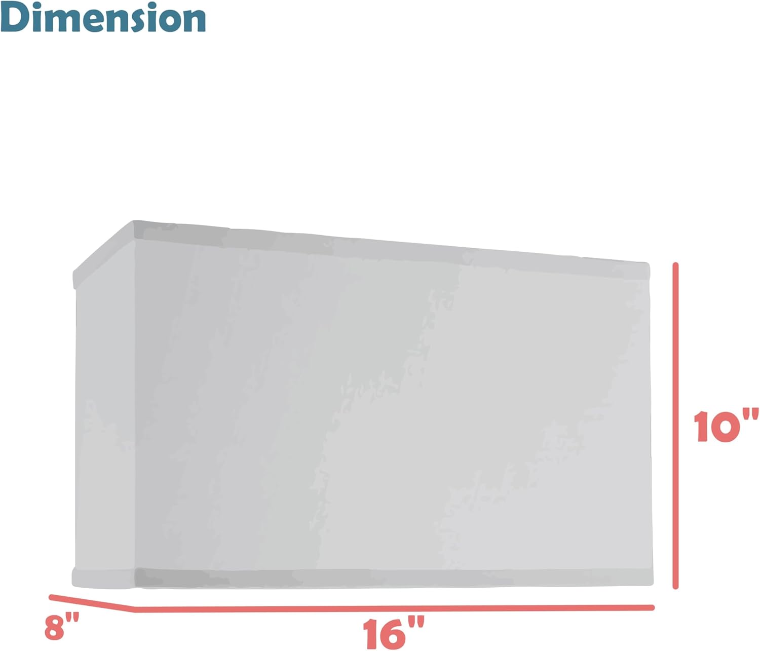 Aspen Creative 32035 Transitional Rectangle Hardback Shape Spider Construction Lamp Shade in Off White Linen, 16" wide, Top:(8" + 16") Bottom:(8 + 16") x Height: 10"