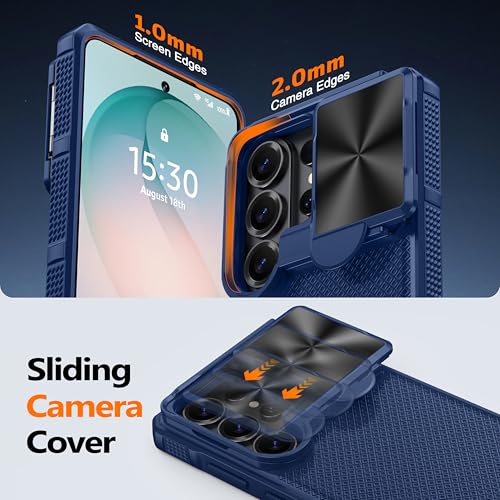 Image of Magnetic for Samsung Galaxy S26 Ultra Case,[Slide Camera Cover][Kickstand][Compatible with Magsafe][Military Grade Protection] Shockproof Rugged Case for S26 Ultra, Blue